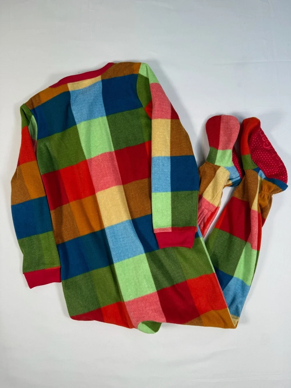 NWT GAP Unisex Plaid Fleece‎ Footed Pajamas Size 5 Years Colorblock Cozy NEW